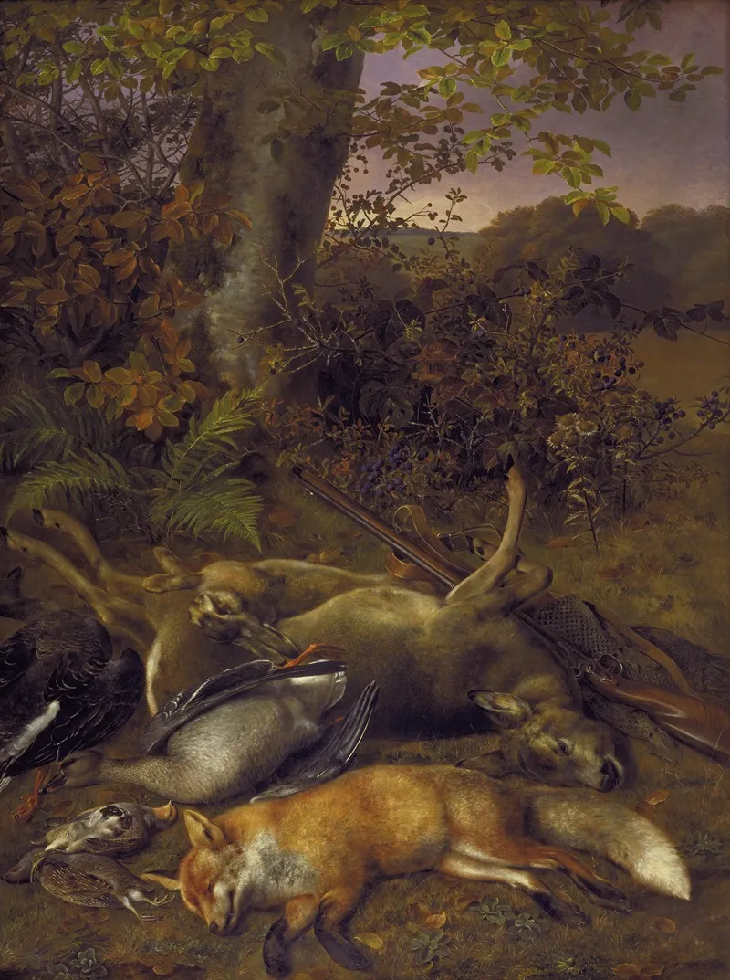 Skudt Vildt Wall Art by Johan Laurentz Jensen - High-Resolution Digital Print