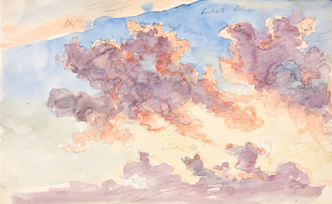 Skystudie En Solnedgangshimmel