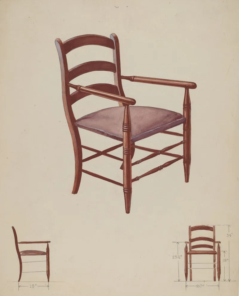 Slat Back Chair Wall Art by George Kirschner - High-Resolution Digital Print
