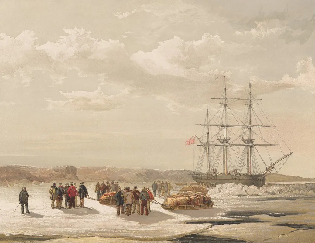 Sledge Party Leaving H M S Investigator In Mercy Bay Under Command Of Lieutenant Gurney Cresswell April 15 1853 Wall Art by Samuel Gurney Cresswell - High-Resolution Digital Print