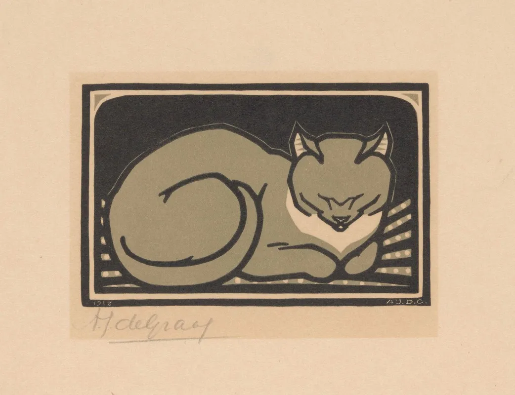 Sleeping Cat 3 Wall Art by Julie de Graag - High-Resolution Digital Print