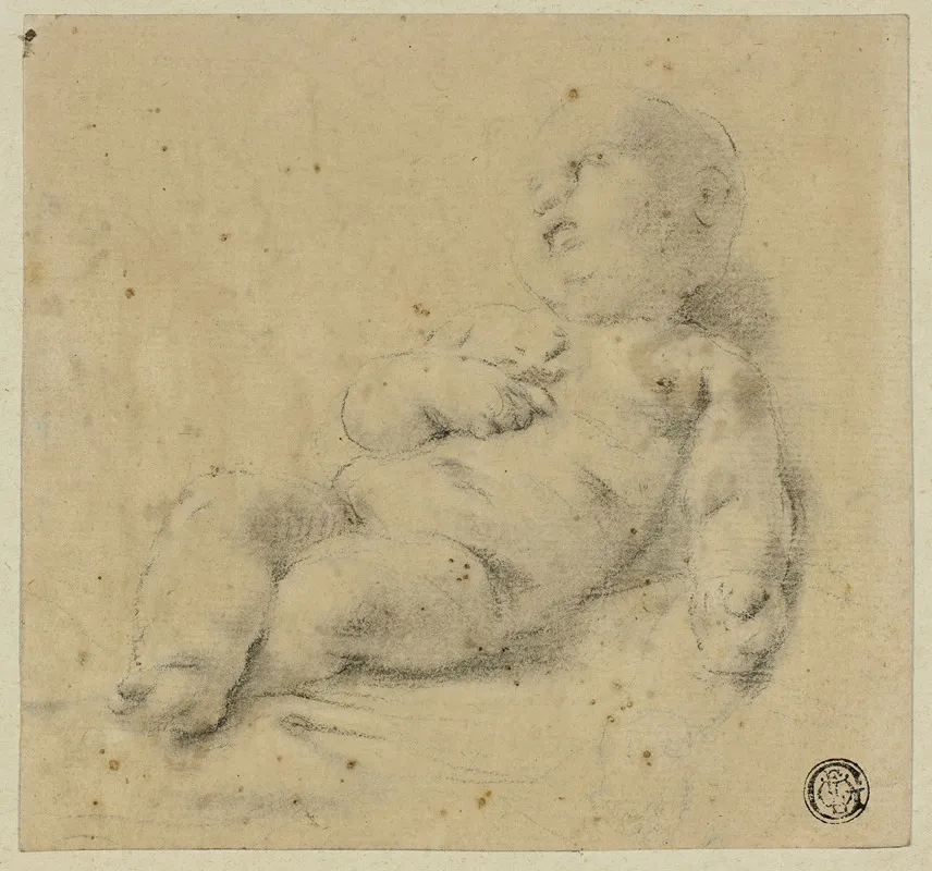 Sleeping Christ Child Holding Cross Wall Art by Carlo Cignani - High-Resolution Digital Print