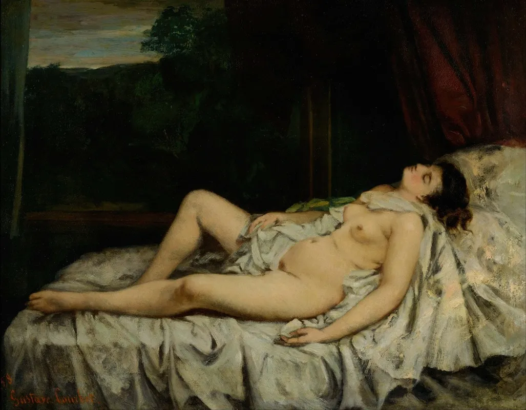 Sleeping Nude Wall Art by Gustave Courbet - High-Resolution Digital Print