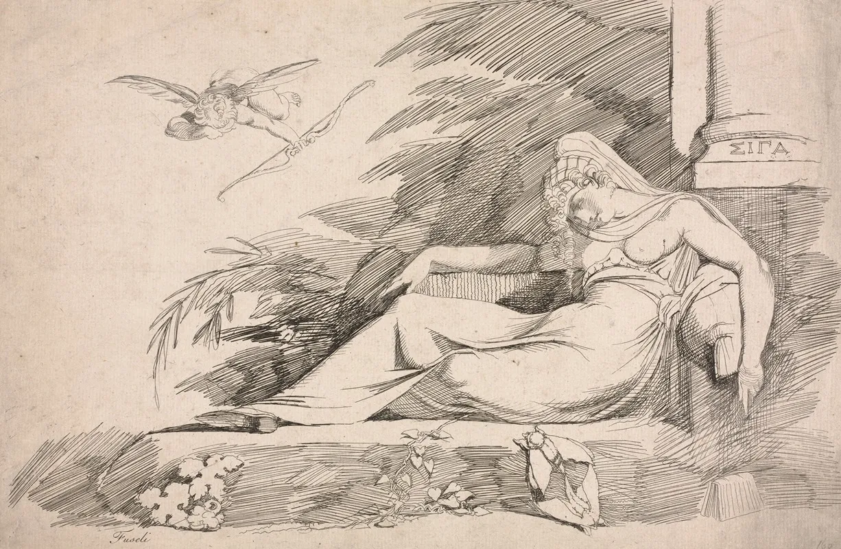 Sleeping Woman With A Cupid