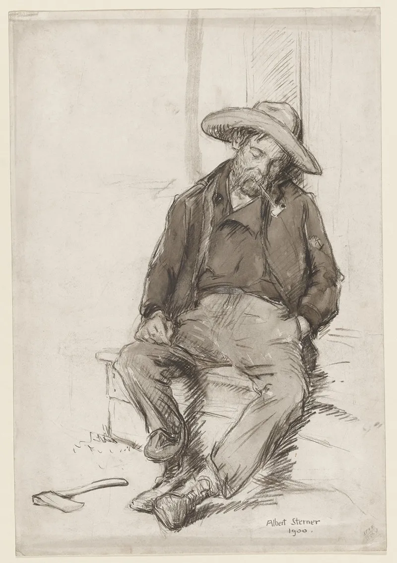 Sleeping Workman Wall Art by Albert Edward Sterner - High-Resolution Digital Print