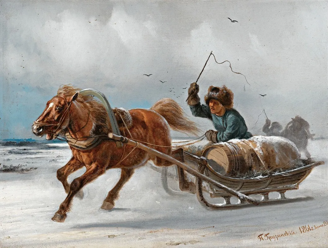 Sleigh Driver Wall Art by Petr Nikolaevich Gruzinsky - High-Resolution Digital Print