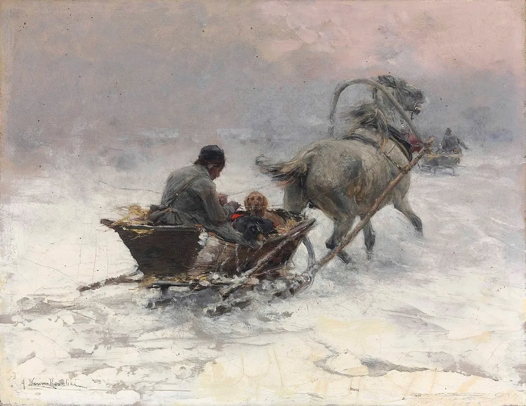 Sleight Ride Wall Art by Alfred von Wierusz-Kowalski - High-Resolution Digital Print