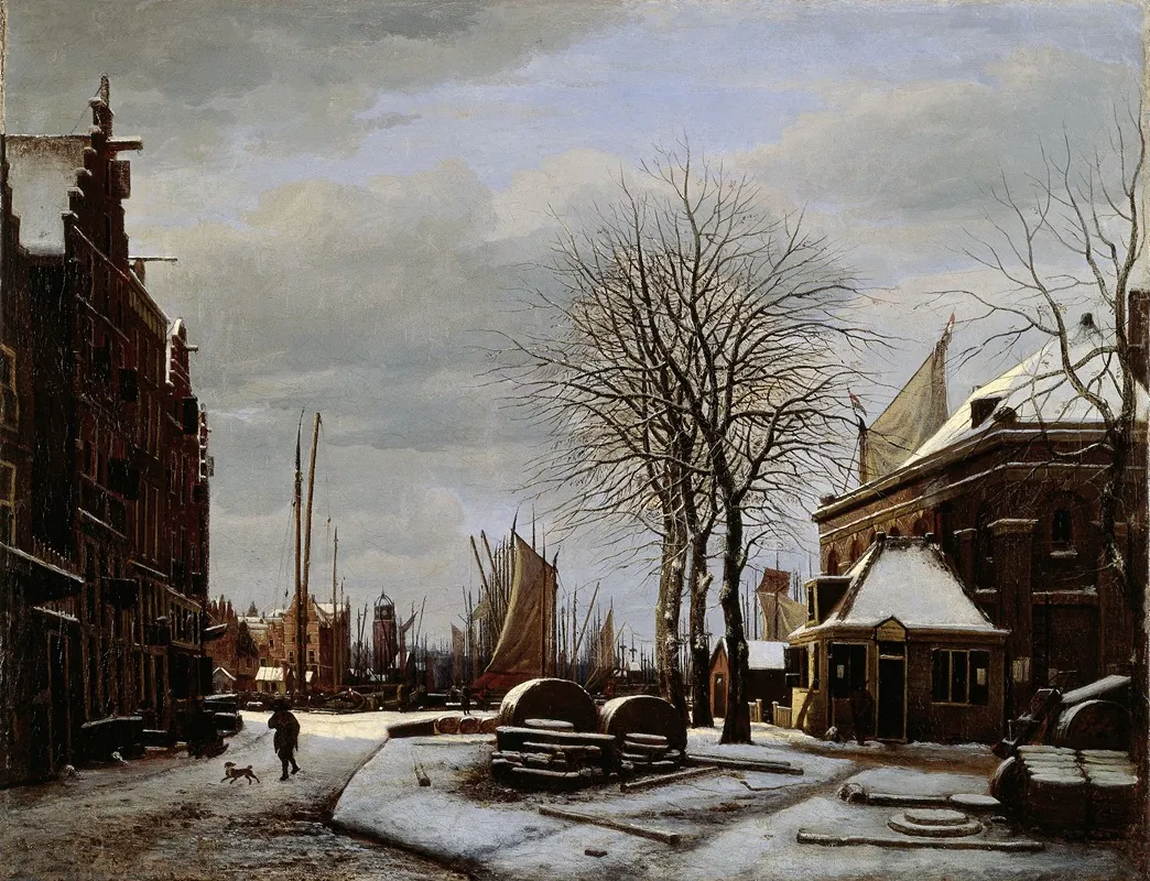 Slijpsteenmarkt Whetstone Market In Amsterdam With The Building Het Zeerecht In Winter The Slypsteenen At Amsterdam