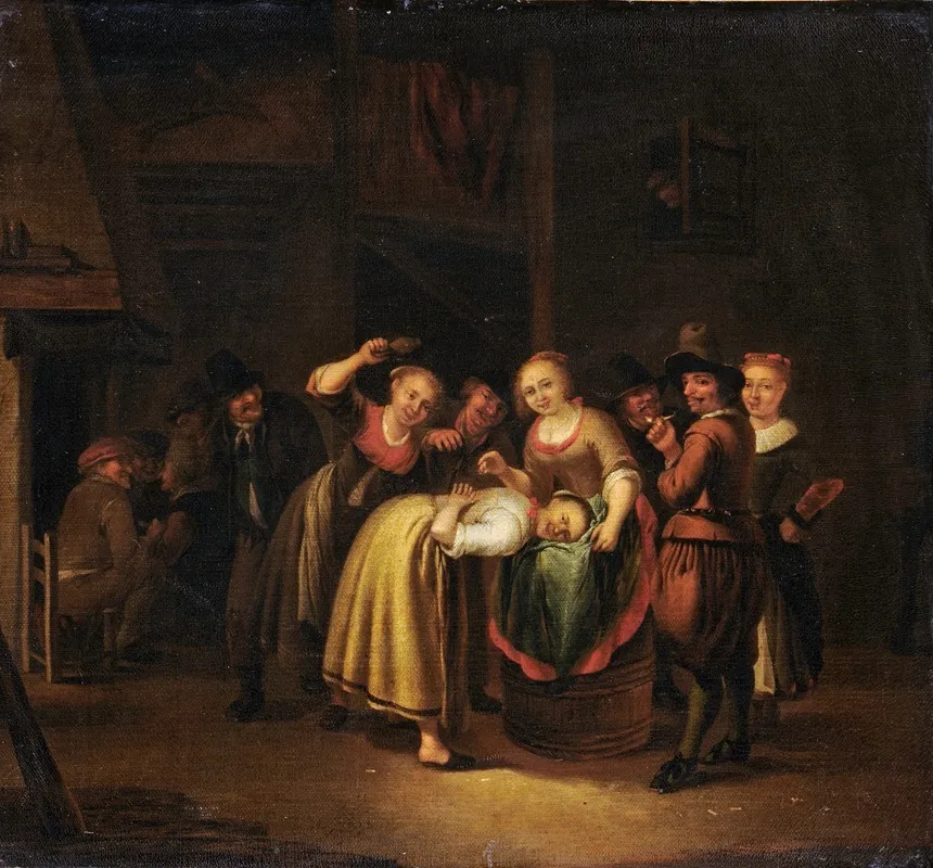 Slipper Game At An Inn Wall Art by Gerrit Lundens - High-Resolution Digital Print
