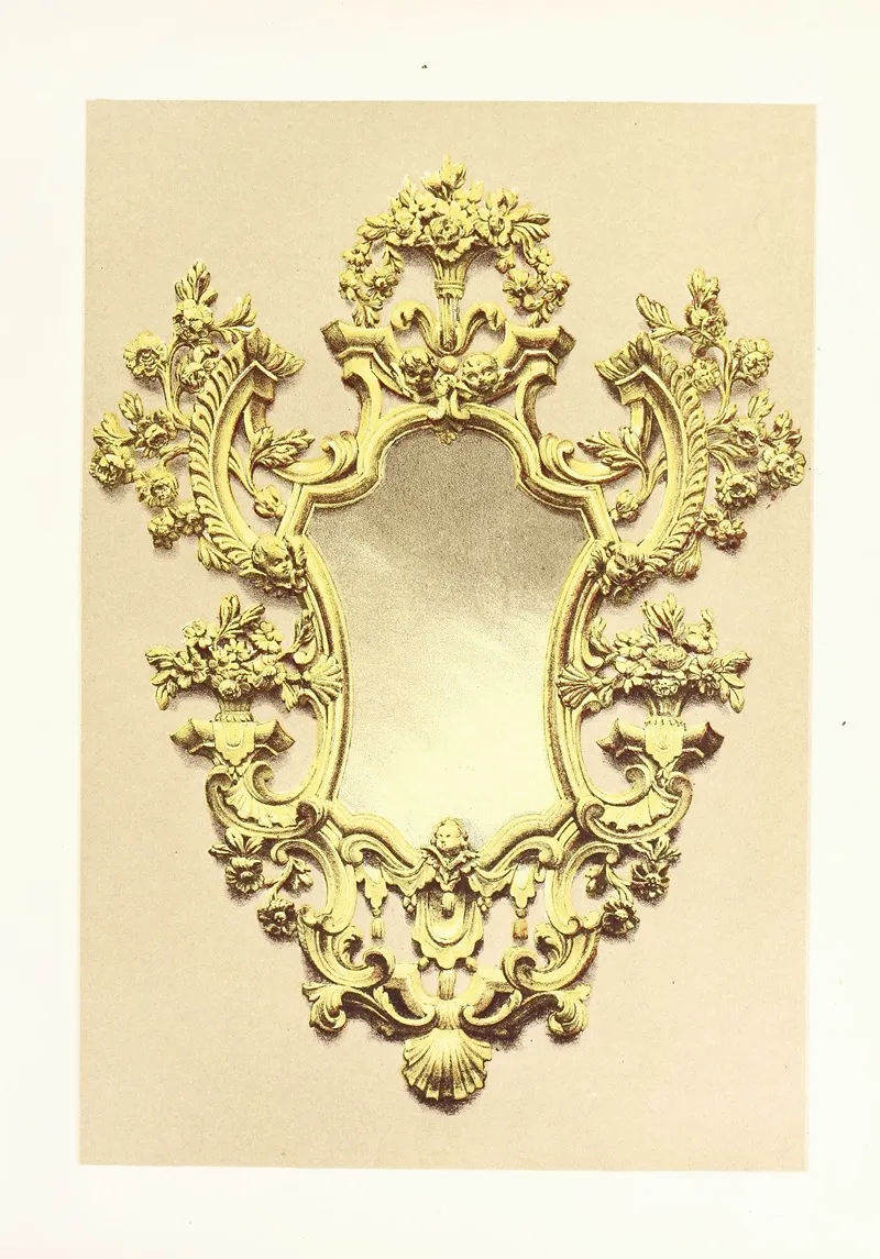 Small Mirror Frame In Carved And Gilded Wood Venetian Wall Art by John Charles Robinson - High-Resolution Digital Print