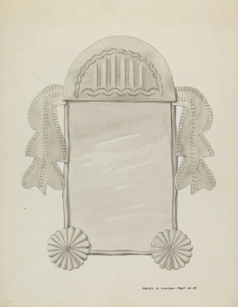 Small Tin Framed Mirror