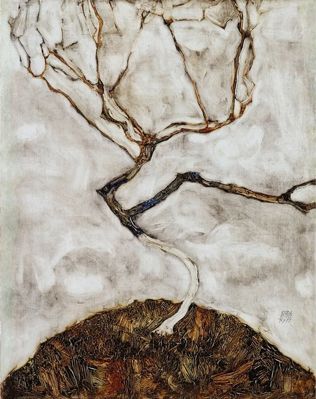 Small Tree In Late Autumn Wall Art by Egon Schiele - High-Resolution Digital Print