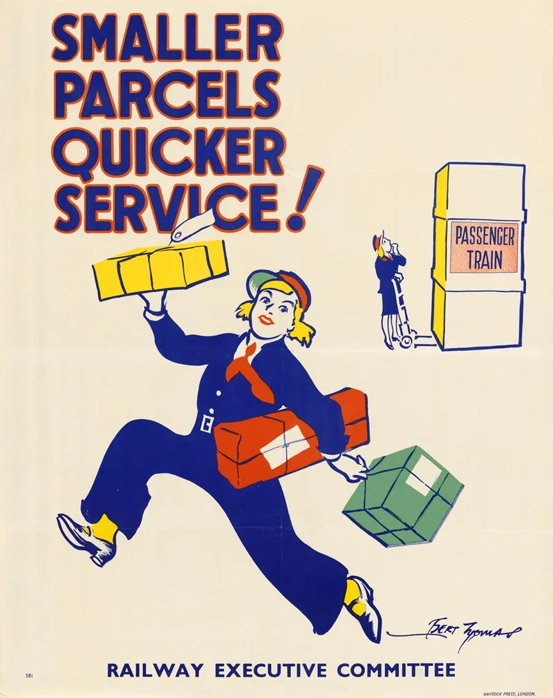 Smaller Parcels Quicker Service Wall Art by Bert Thomas - High-Resolution Digital Print