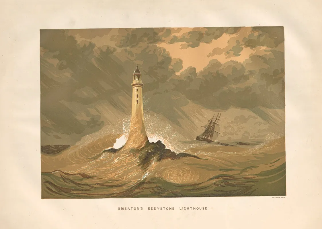 Smeatons Eddystone Lighthouse Wall Art by Charles Knight - High-Resolution Digital Print