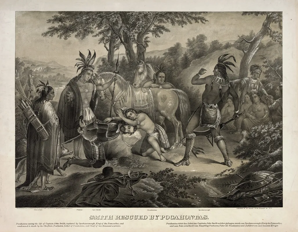Smith Rescued By Pocahontas Wall Art by Henry Jerome Schile - High-Resolution Digital Print