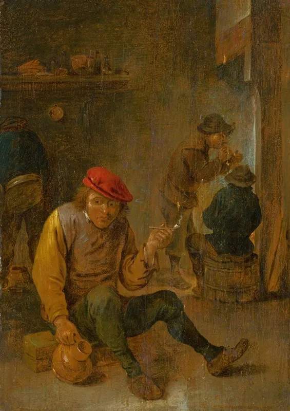Smoking Peasants Pipe Smokers Wall Art by After David Teniers - High-Resolution Digital Print