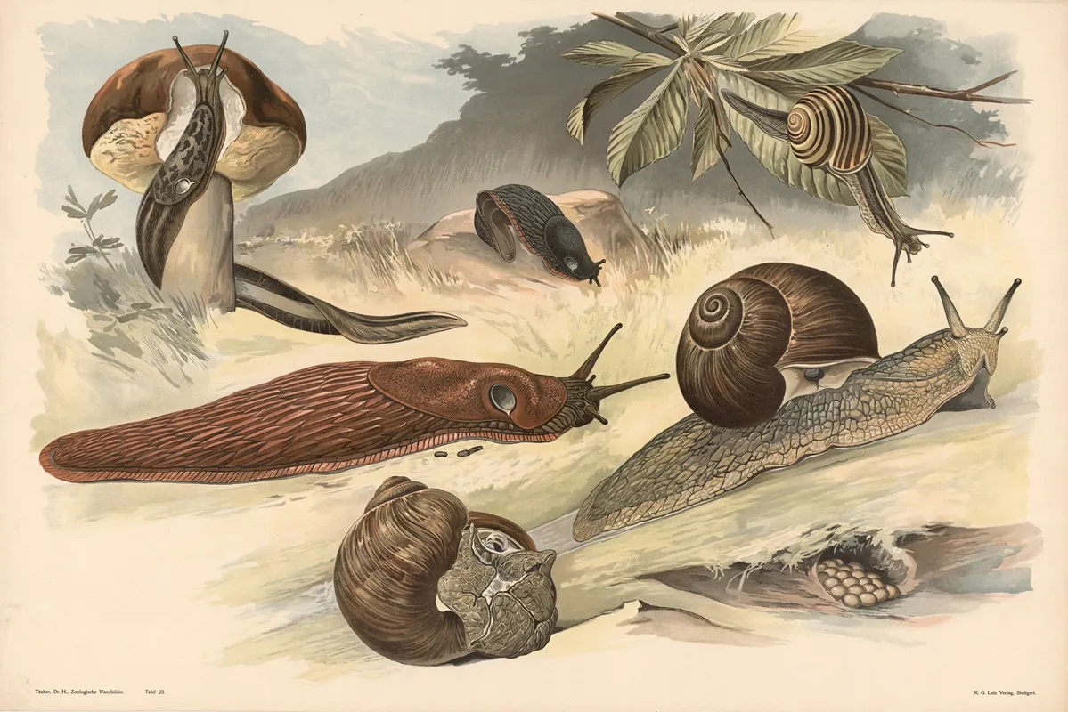 Snails 2 Wall Art by Alfred Fiedler - High-Resolution Digital Print
