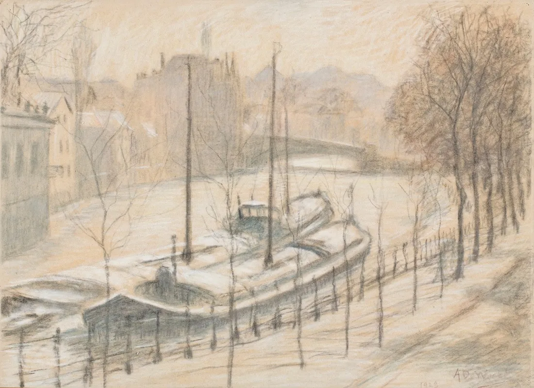 Snow Covered Barges