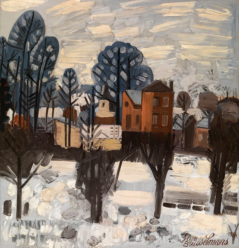 Snowy Landscape 5 Wall Art by Jean Brusselmans - High-Resolution Digital Print