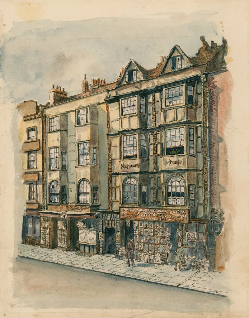 So Called Shakespeares House Aldersgate Street London Wall Art by C.P. Norman - High-Resolution Digital Print