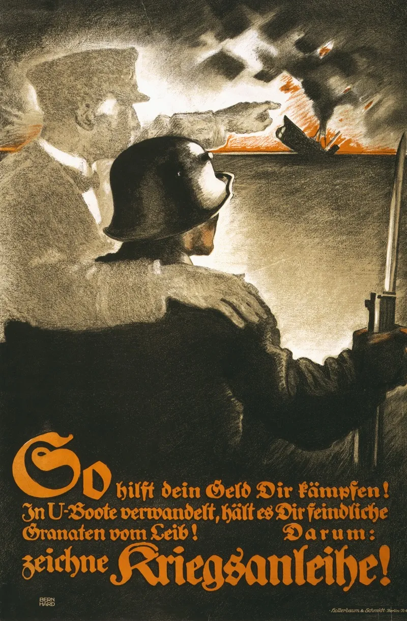 So Hilft Dein Geld Dir Kampfen In U Boote Verwandelt Zeichne Kriegsanleihe Wall Art by Lucian Bernhard - High-Resolution Digital Print