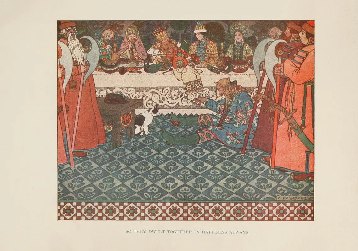 So They Dwelt Together In Happiness Always Wall Art by Ivan Bilibin - High-Resolution Digital Print