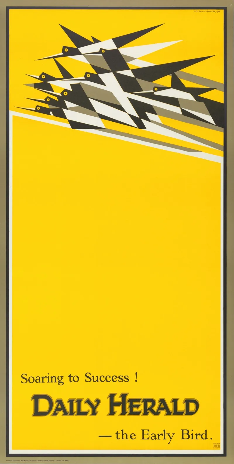 Soaring To Success The Early Bird Wall Art by Edward McKnight Kauffer - High-Resolution Digital Print