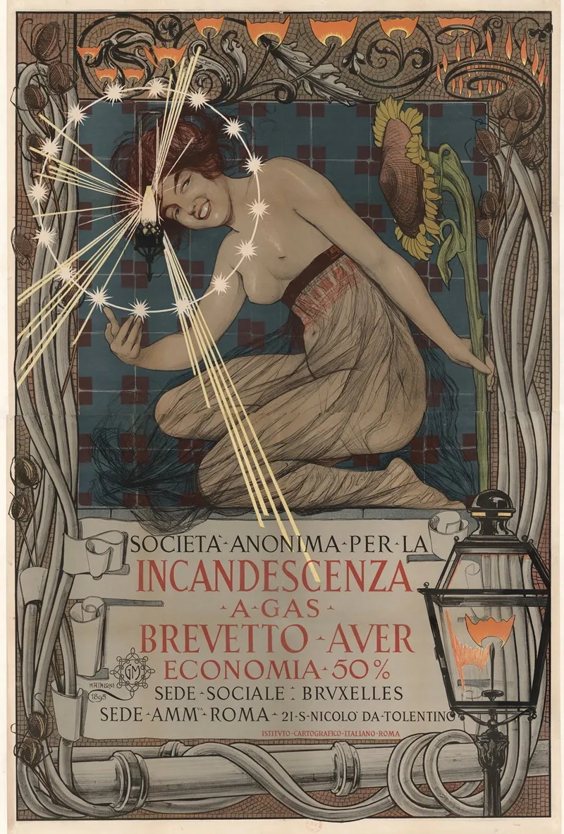 Societa Anonima Per La Incandescenza A Gas Brevetto Auer Economia 50 Wall Art by Giovanni Mataloni - High-Resolution Digital Print