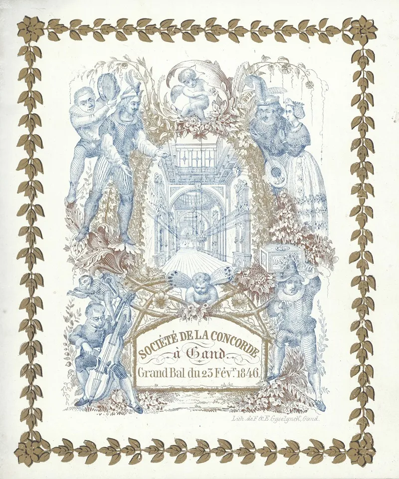 Societe De La Concorde A Gand Grand Bal Du 23 Fevr 1846 Wall Art by E Gyselynck - High-Resolution Digital Print