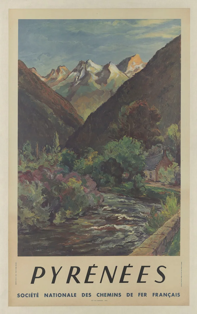 Societe Nationale Des Chemins De Fer Francais Pyrenees Wall Art by Gérard Monet - High-Resolution Digital Print
