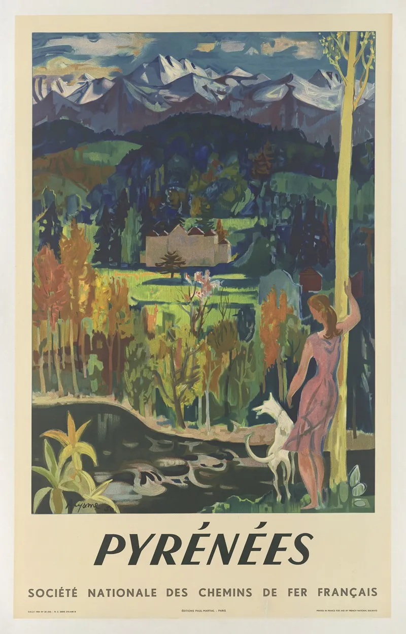 Societe Nationale Des Chemins Der Fer Francais Pyrenees Wall Art by Aujame - High-Resolution Digital Print