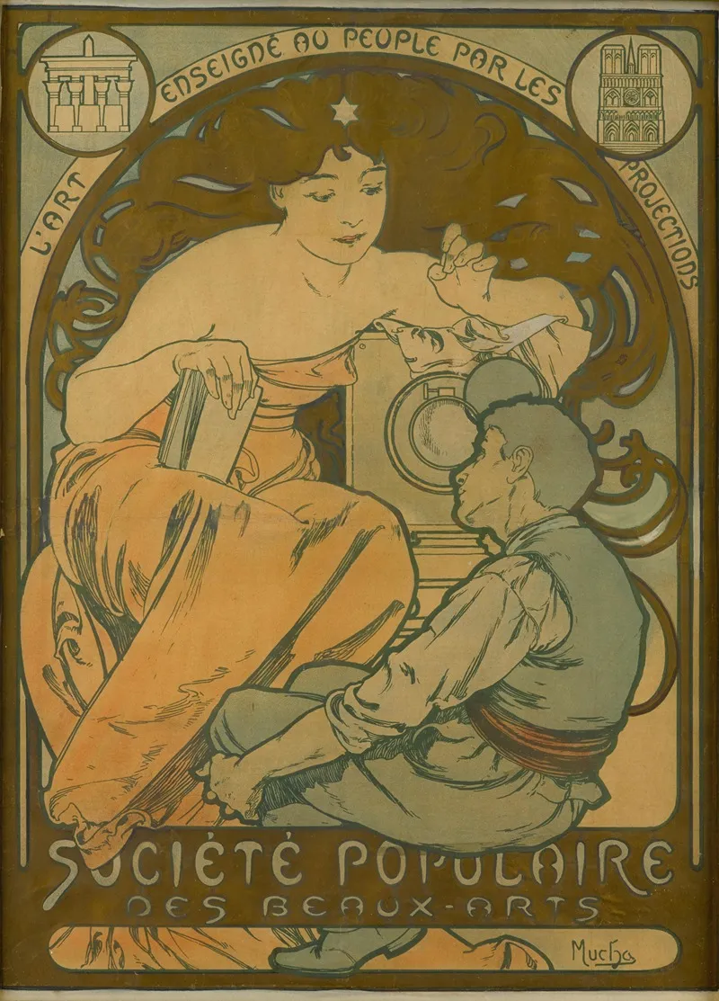 Societe Populaire Des Beaux Arts Wall Art by Alphonse Mucha - High-Resolution Digital Print