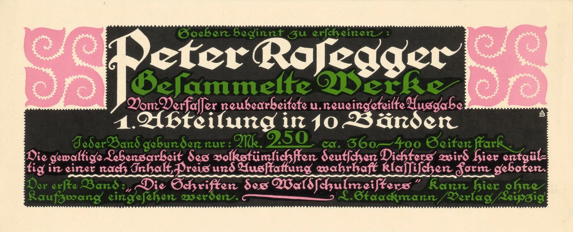 Soeben Beginnt Zu Erscheinen Peter Rosegger Gesammelte Werke