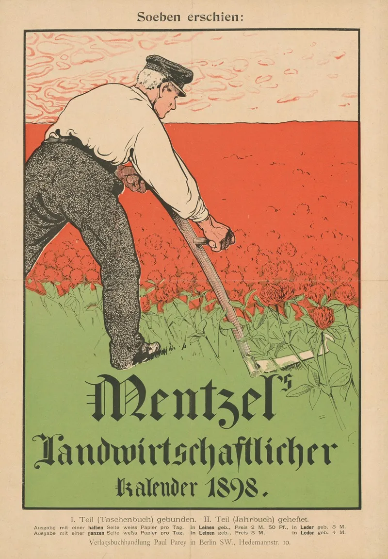 Soeben Erschien Mentzels Landwirtschaftlicher Kalender 1898 Wall Art by Karl Wagner - High-Resolution Digital Print