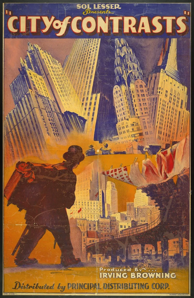 Sol Lesser Presents City Of Contrasts Wall Art by Plampin Litho Inc. - High-Resolution Digital Print