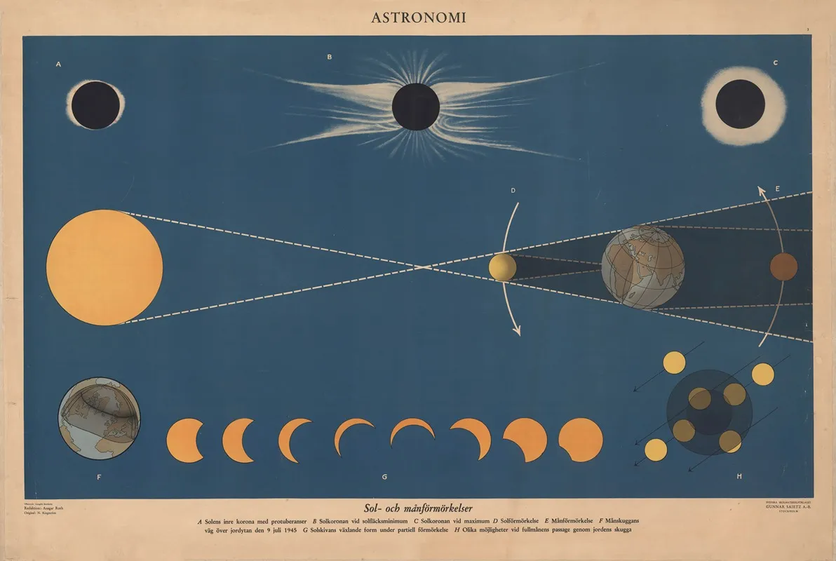 Solar And Lunar Eclipses Wall Art by N. Ringström - High-Resolution Digital Print