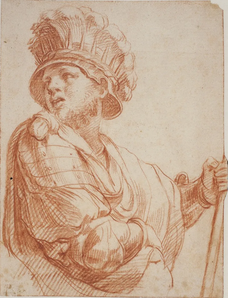 Soldat Med Fjerprydet Hjelm Efter Raphael