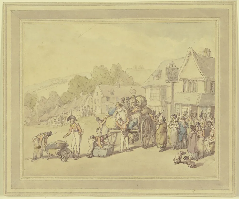 Soldaten An Einem Wirtshaus Wall Art by Thomas Rowlandson - High-Resolution Digital Print