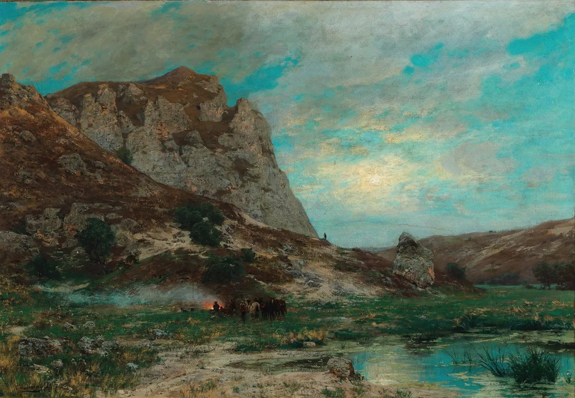 Soldaten Bei Der Rast Wall Art by Karl Friedrich Lessing - High-Resolution Digital Print