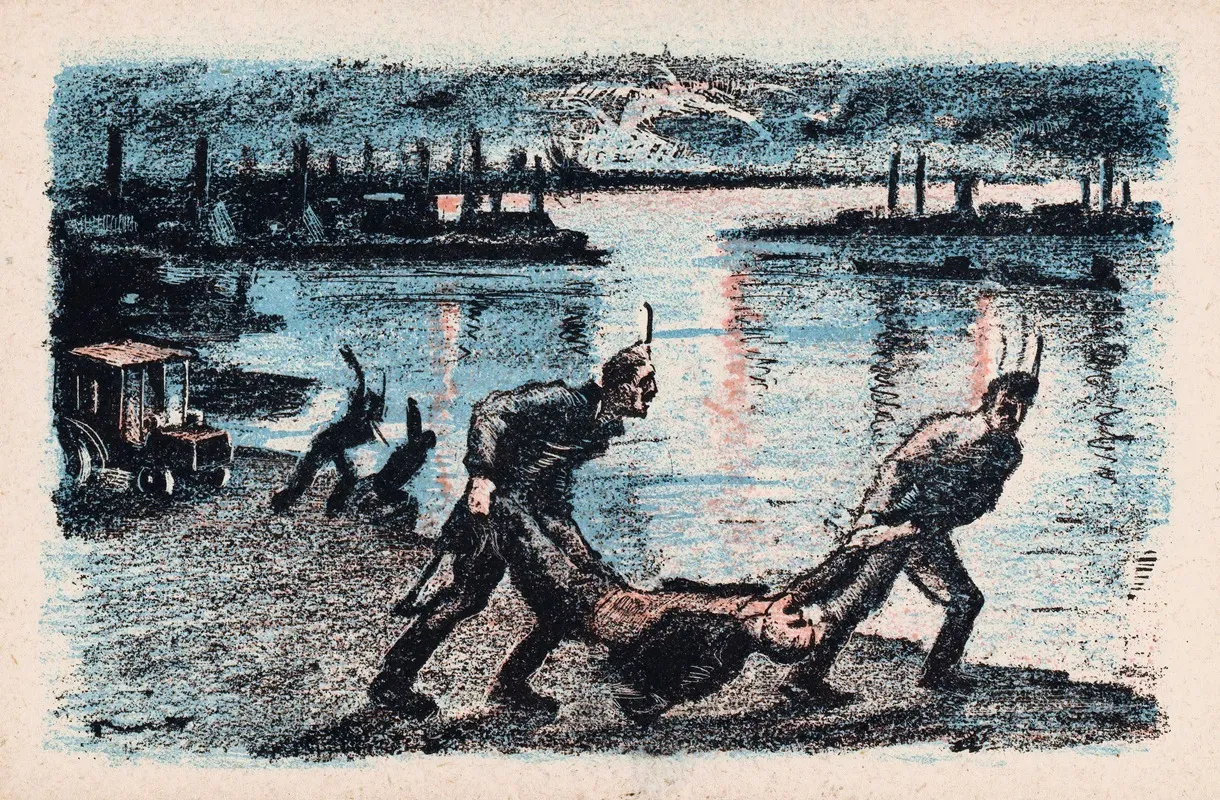 Soldaten Gooien Een Man In De Donau Wall Art by Mihály Biró - High-Resolution Digital Print