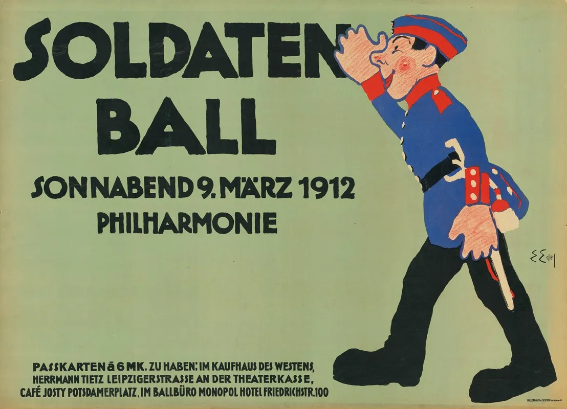 Soldatenball 1912 Philharmonie Wall Art by Edmund Edel - High-Resolution Digital Print