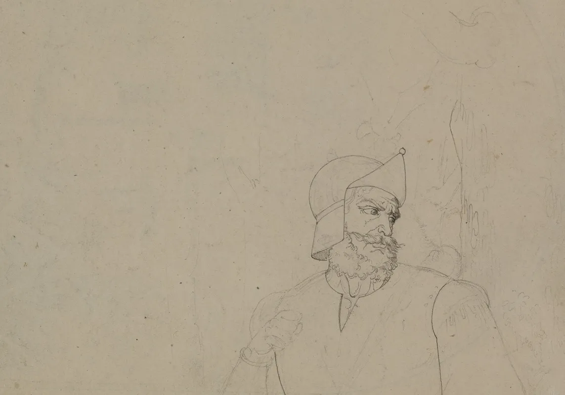 Soldier In A Landscape Verso Wall Art by Carl Wilhelm Tischbein - High-Resolution Digital Print