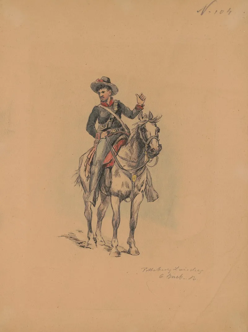 Soldier Of The Sixth Indiana Battery On Horseback Pittsburg Landing Tennessee1862