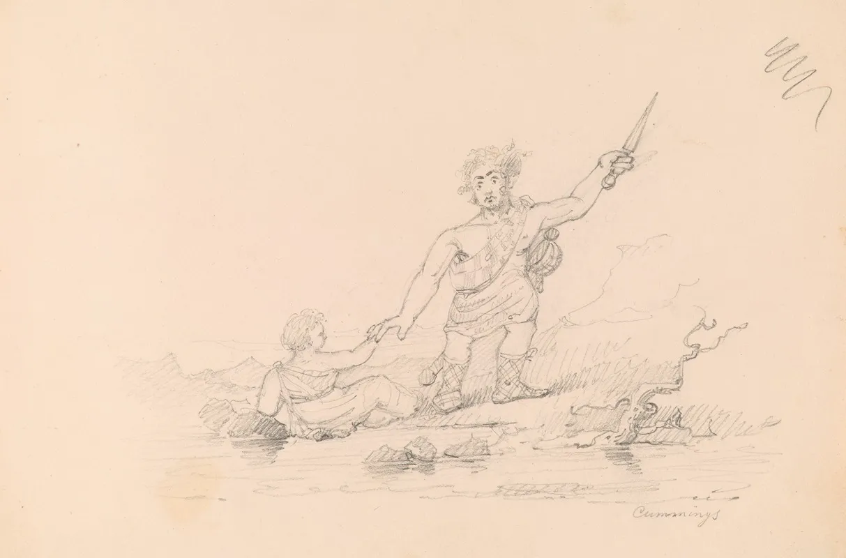 Soldier Rescuing Child Wall Art by Thomas Seir Cummings - High-Resolution Digital Print
