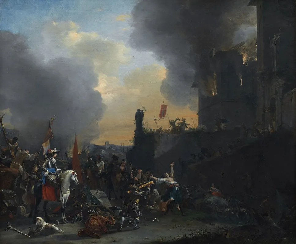 Soldiers Looting And Burning A Convent