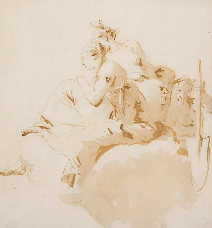 Sole Figure Per Soffitti Wall Art by Giovanni Battista Tiepolo - High-Resolution Digital Print