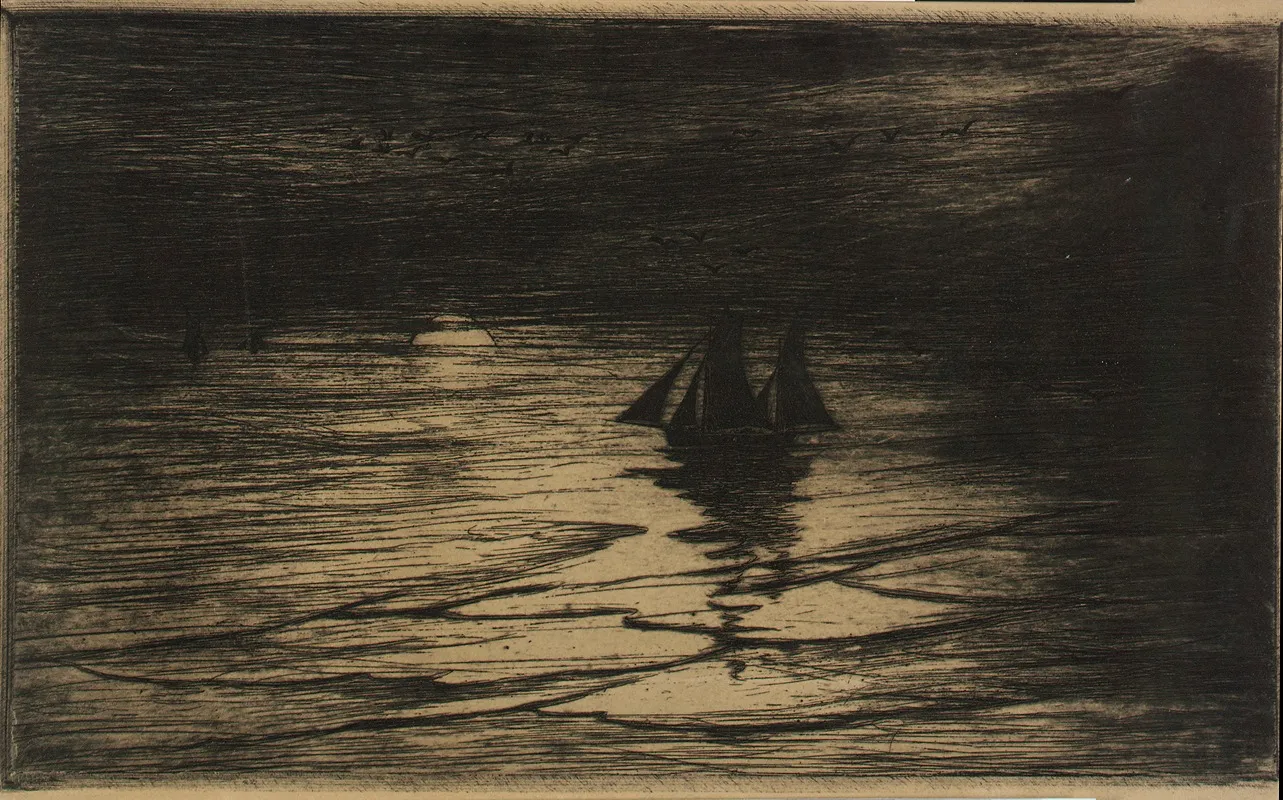 Soleil Couchant En Mer Wall Art by Jean Louis Bremond - High-Resolution Digital Print