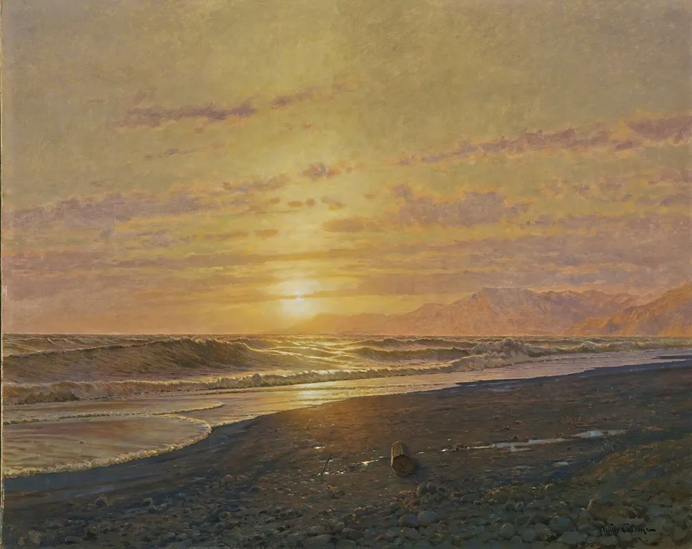 Soleil Couchant Sur La Mer Bordighera Wall Art by Arthur Calame - High-Resolution Digital Print