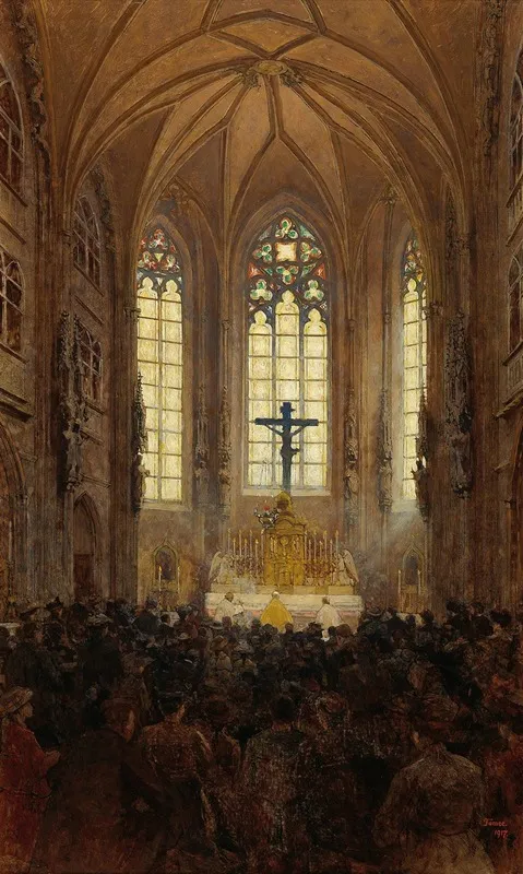 Solemn Mass In The Hofburg Chapel Wall Art by Jindřich Tomec - High-Resolution Digital Print