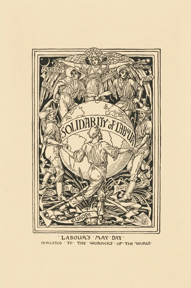 Solidarity Of Labour Labours May Day Dedicated To The Workers Of The World Wall Art by Walter Crane - High-Resolution Digital Print